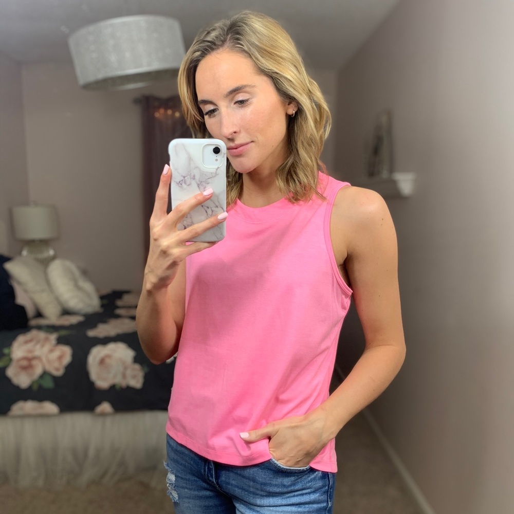 Pink Sleeveless Athletic Top